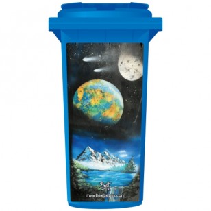 Brett Day Space Mountains Wheelie Bin Sticker Panel